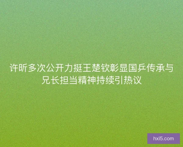 许昕多次公开力挺王楚钦彰显国乒传承与兄长担当精神持续引热议