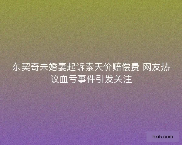东契奇未婚妻起诉索天价赔偿费 网友热议血亏事件引发关注